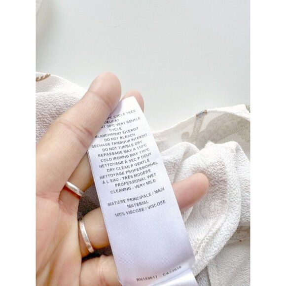 SEE BY CHLOE White Floral Paisley Print Crepe Puff Sleeve Blouse, Size 34/XXS - Picture 15 of 16